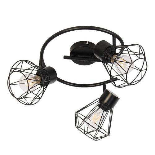 Barra 3 Luces Metal Negro