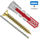 Tarugo Duopower 10mm + Tornillo 6x60mm + Broca de 10mm 4 unidades