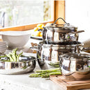 Bateria De Cocina 7 Piezas Acero Inoxidable Ace Plateado