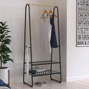 Zapatera Metal 2 Nivel(es) 64x150x40 cm Negro