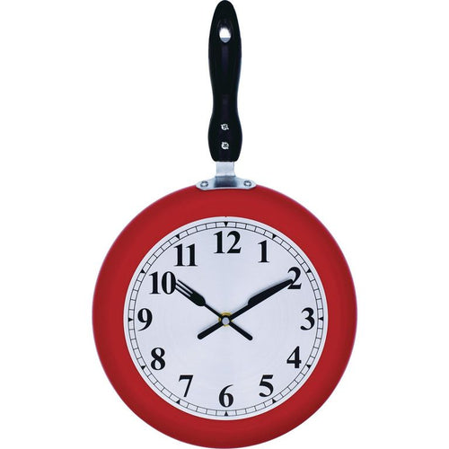 Reloj Cocina Sarten Rojo