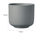 Macetero de Ceramica 19x18 cm Gris