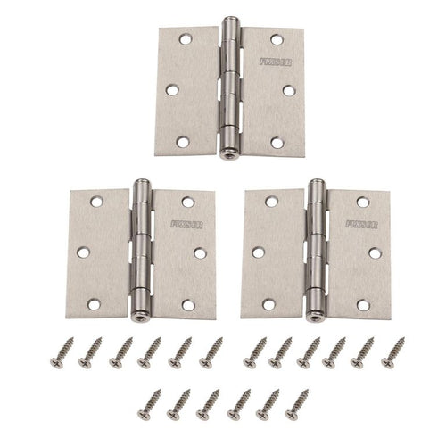 Pack 3 Unidades Bisagra 3X3'' Plata
