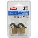 Set Candados 2 unidades 20 mm Negro con Llaves