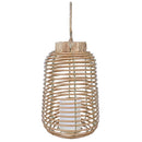 Farol Ratan Decorativo Con Vela Led 29 Cm