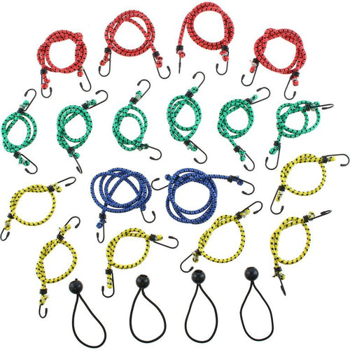 Kit 20 Amarras Elasticas Sujecion Carga Plast. Resistentes