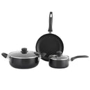 Bateria de Cocina 5 Piezas Acero inoxidable Antiadherente Negro