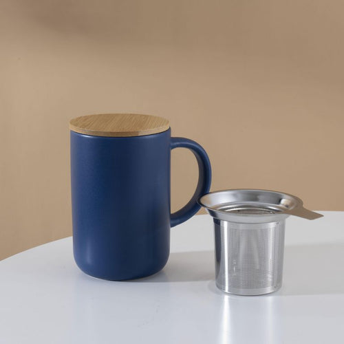 Mug con Infusor 490 ml Ceramica Sin coleccion Azul