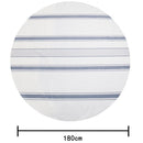 Mantel Redonda 180x180 cm Raya Blanco/azul