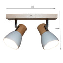 Barra Suizo 2 Luces Madera Blanco