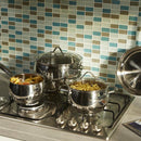 Bateria De Cocina 7 Piezas Acero Inoxidable Ace Plateado