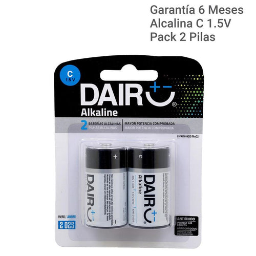 Pack 2 pilas alcalina C 1.5V