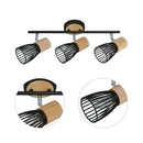 Foco Interior Direccional Boston 3 Luces Madera y Metal