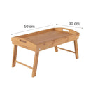 Mesa De Desayuno Bambu Rectangular 50X30 Cm Cafe
