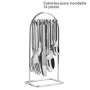 Set 24 Cubiertos Acero Inoxidable Con Soporte 6 Personas