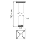 Pata alu cofren 40mmx710mm anodizado