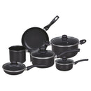 Bateria de cocina 10 Piezas Aluminio Antiadherente Negro