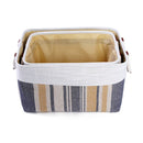 Set de 2 canastos tela rayas A