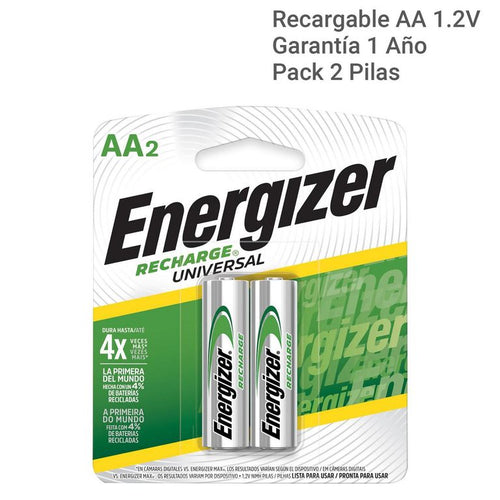 Pack De 2 Pilas Recargables Aa 2000 Mah 1,2V