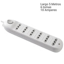 Alargador Con Switch 6 Toma(S) 5 M Blanco