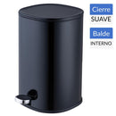 Basurero Cilindro 5 Litros Metal Negro