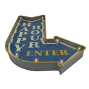 Letrero Led Flecha Happy Hour Azul 61x5.5 cm