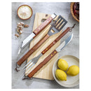 Kit Asado 4 Piezas Tabla Para Parrilla