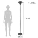 Lampara de Pie Metal Gris 25x170 cm