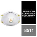 Respirador N95 con valvula Cool Flow 8511 10 unidades