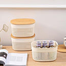 Set 3 Cajas 23x23.5x28 cm 6 l Blanco