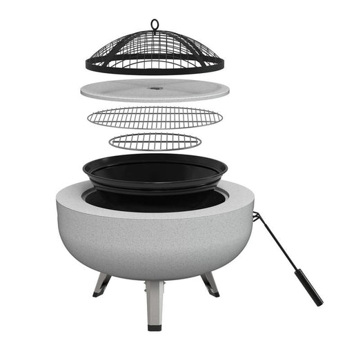 Brasero Parrilla 3 En 1 Acero 64,5X64,5 Cm