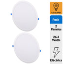 Pack 2 Panel Led Empotrado Circular Blanco 24W Luz Calida
