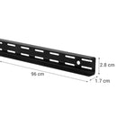 Pilar ranurado doble metal 96 cm negro