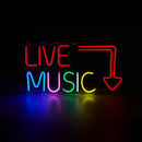 Letrero Led Neon Live Music