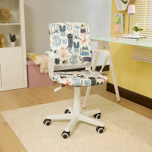 Silla Pc Ejecutiva Gato Blanco, Multicolor