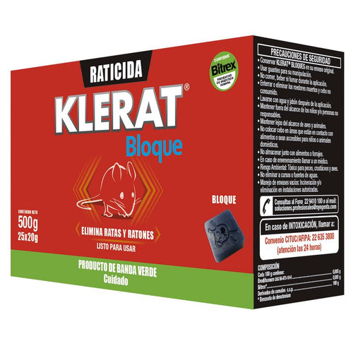 Raticida Klerat Bloque 500Gr.