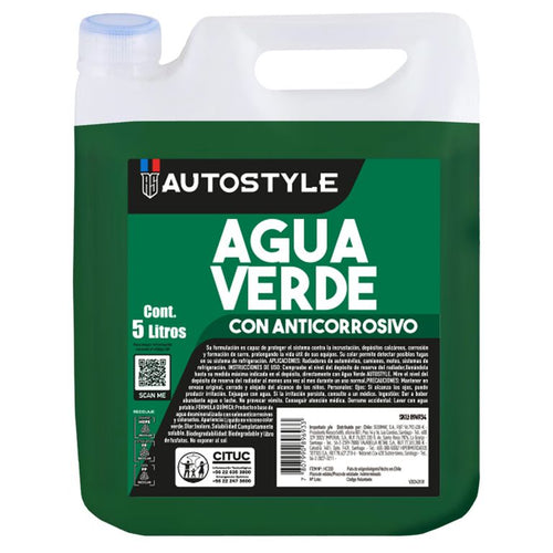 Agua Refrigerante Autostyle 5 Lt. Anticorrosiva P/Radiador