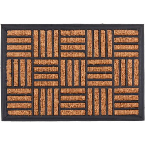 Limpiapies Cuadros 60X40 Cm Caucho Cafe/Negro