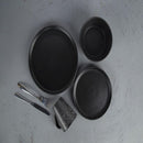 Juego de Loza 16 Piezas Ceramica Marmol Negro