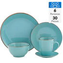 Juego de Loza 30 Piezas Ceramica Solido Turquesa