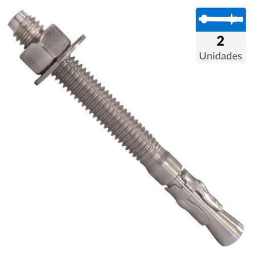 Perno anclaje acero inoxidable 5/16 x 3" 2 unid