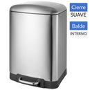 Basurero 12 Litros Acero Inoxidable Gris