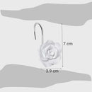 Set de ganchos para cortina de bano 12 unidades blanco