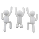 Set De 3 Ganchos Buddy Plastico Blanco