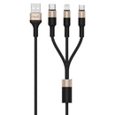 Cable 3 En 1 Micro Usb Tipo C Lightning