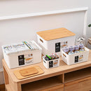 Caja Plastica con Tapa Bambu 29.5x23x38.5 cm 23 l Blanco