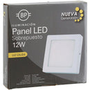 Panel sobrepuesto cuadrado LED 12 W..