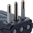 Enchufe macho volante 2p+t 10 A Gris