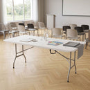 Mesa Plegable Tipo Maleta Rectangular 180 Cm Blanco