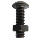 Perno cabeza boton M5 x 20 mm c/tuerca pavonado negro 2u